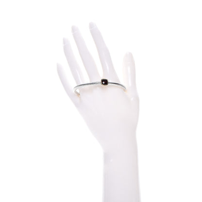 David Yurman Sterling Silver 18K Yellow Gold Garnet 4mm Noblesse Cable Bracelet 2 of 6