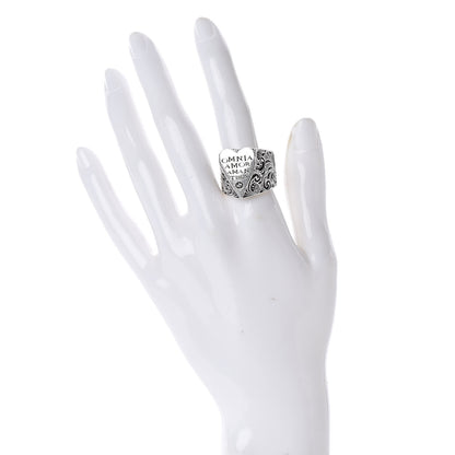 Gucci Sterling Silver Engraved Heart Ring 60 9.25 2 of 5