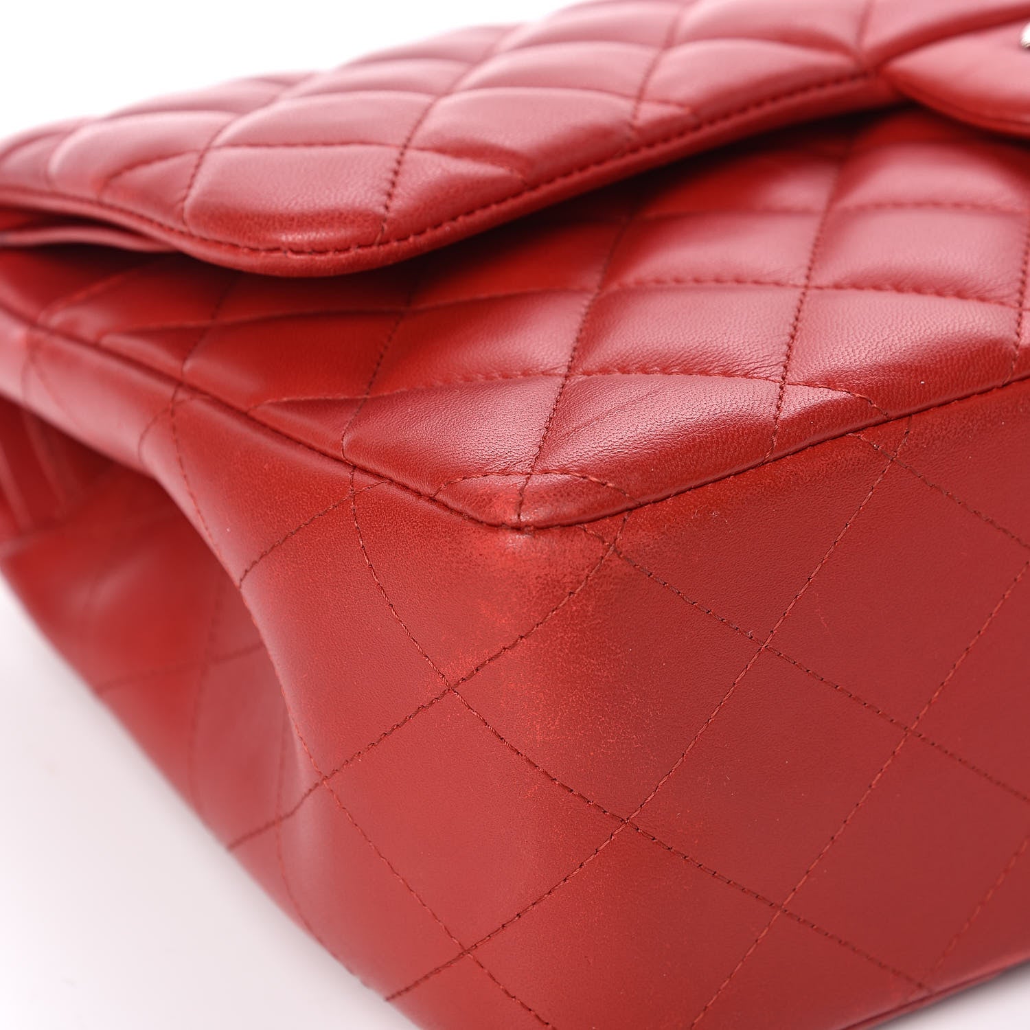 Chanel Lambskin Quilted Jumbo Double Flap Red 11 of 15