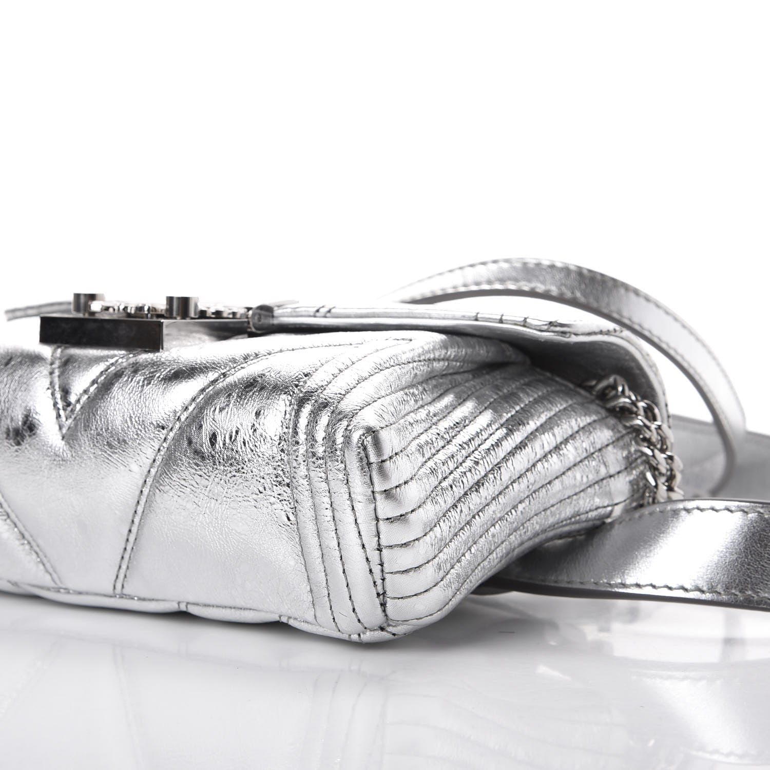 MCM Metallic Calfskin Small Patricia Belt Bag Berlin Silver 7 of 11