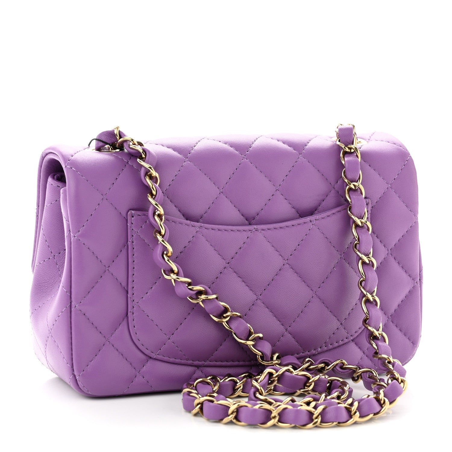 Chanel Lambskin Quilted Mini Rectangular Flap Purple 3 of 10