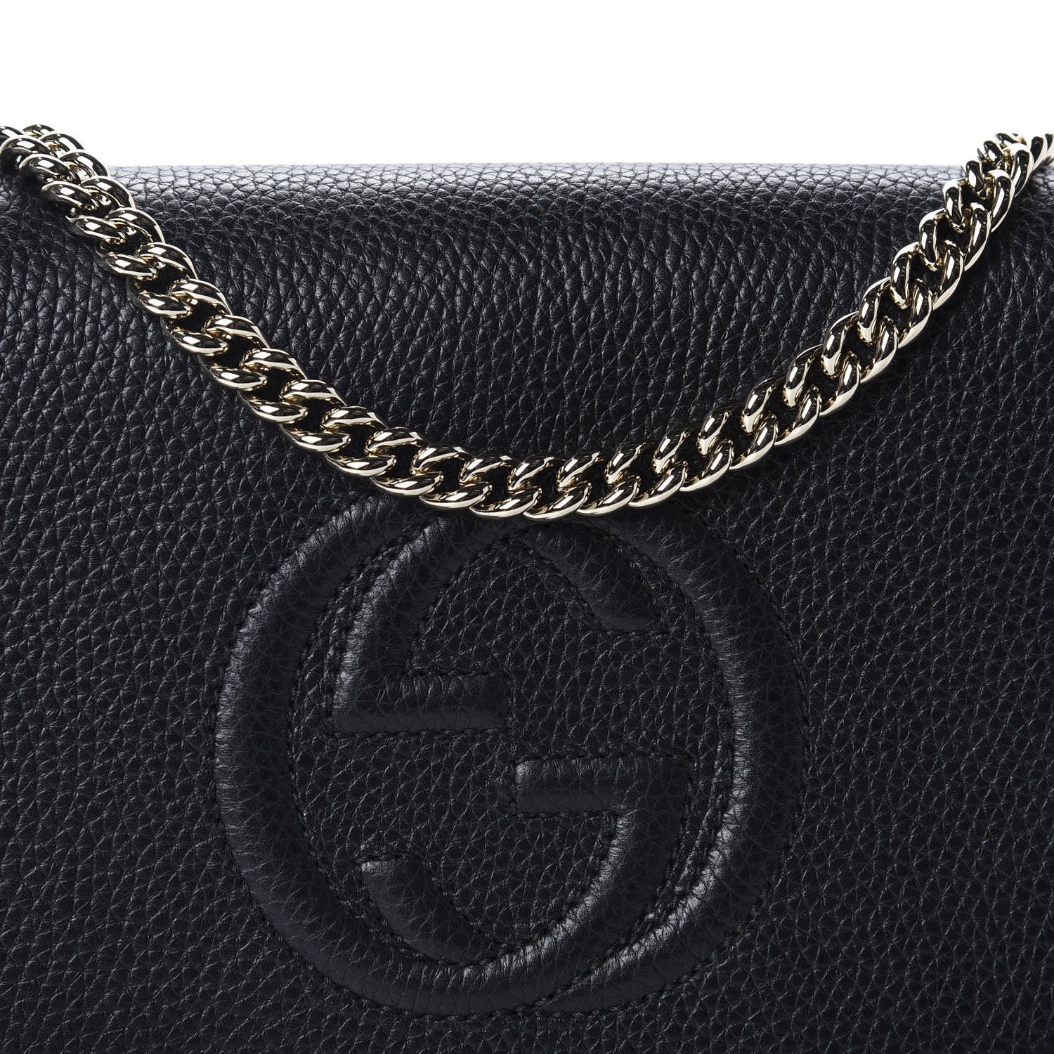 Gucci Pebbled Calfskin Medium Soho Flap Crossbody Black 11 of 11
