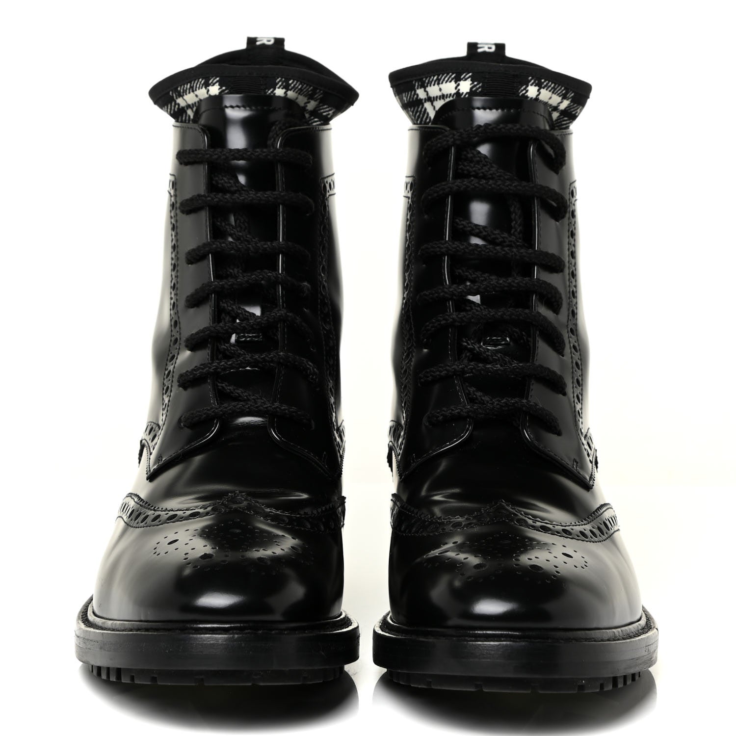 Christian Dior Calfskin Tartan D-Order Low Boot 39.5 Black White 2 of 12