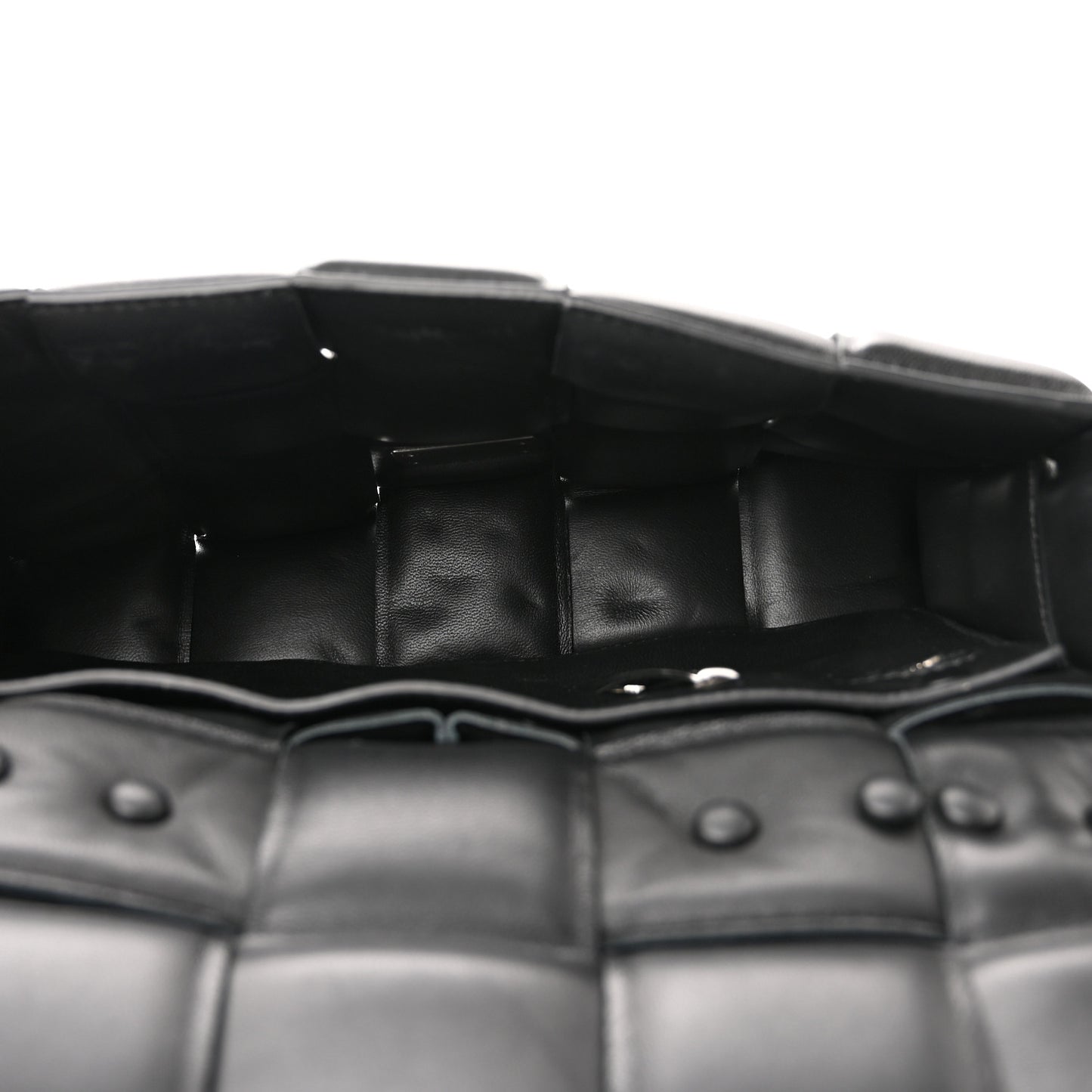 Lambskin Maxi Intreccio Padded Chain Cassette Crossbody Bag Black