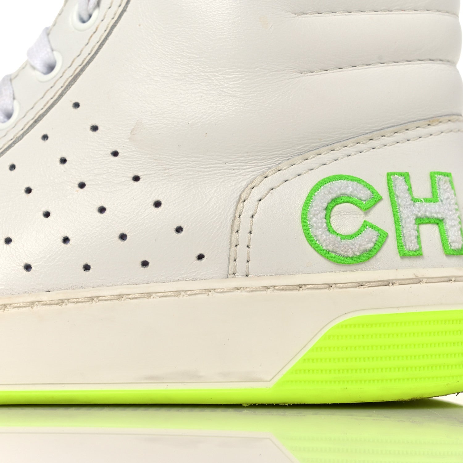 Chanel Calfskin Womens Logo High Top Sneakers 36.5 White Multicolor 9 of 18