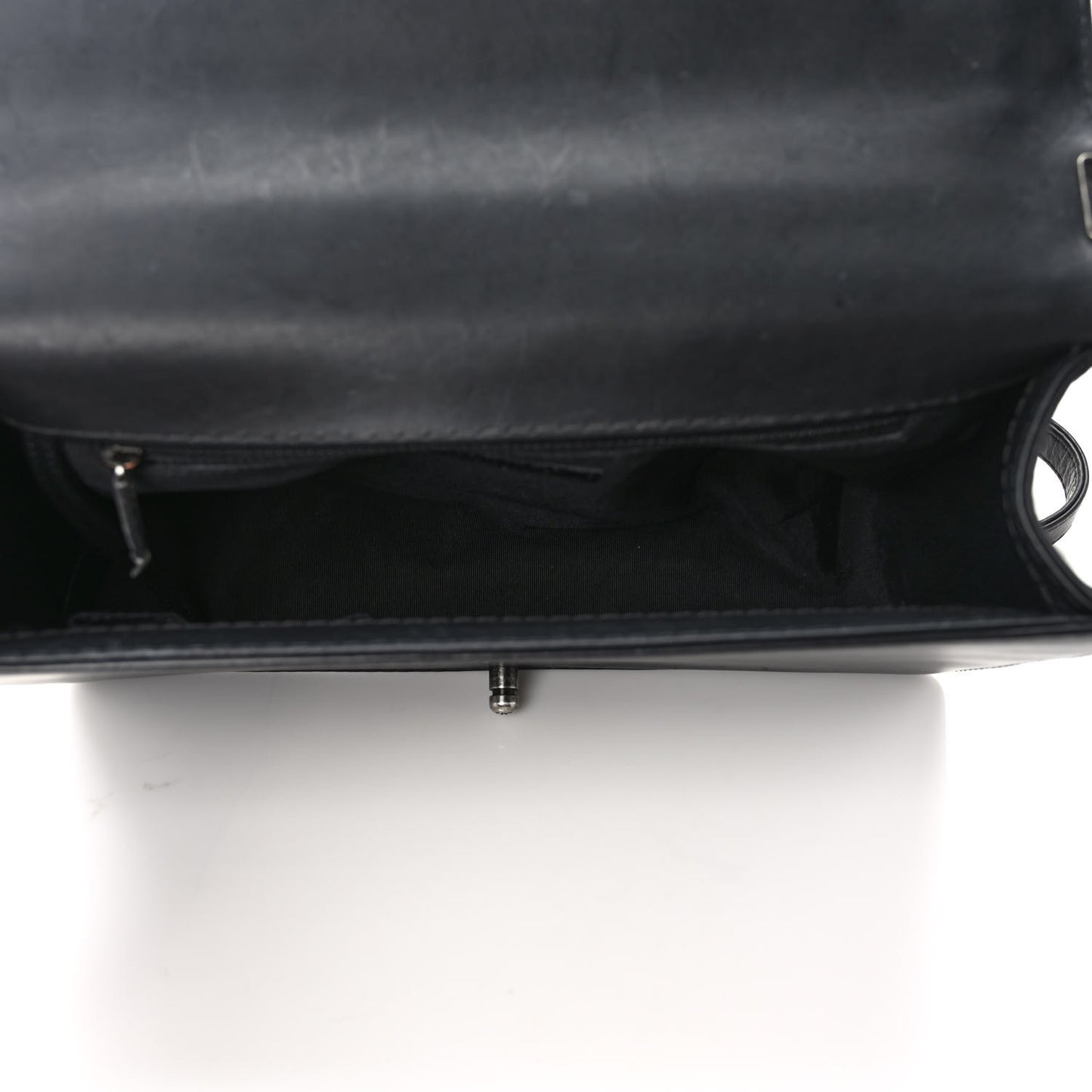 Calfskin Quilted Large Boy Flap Black