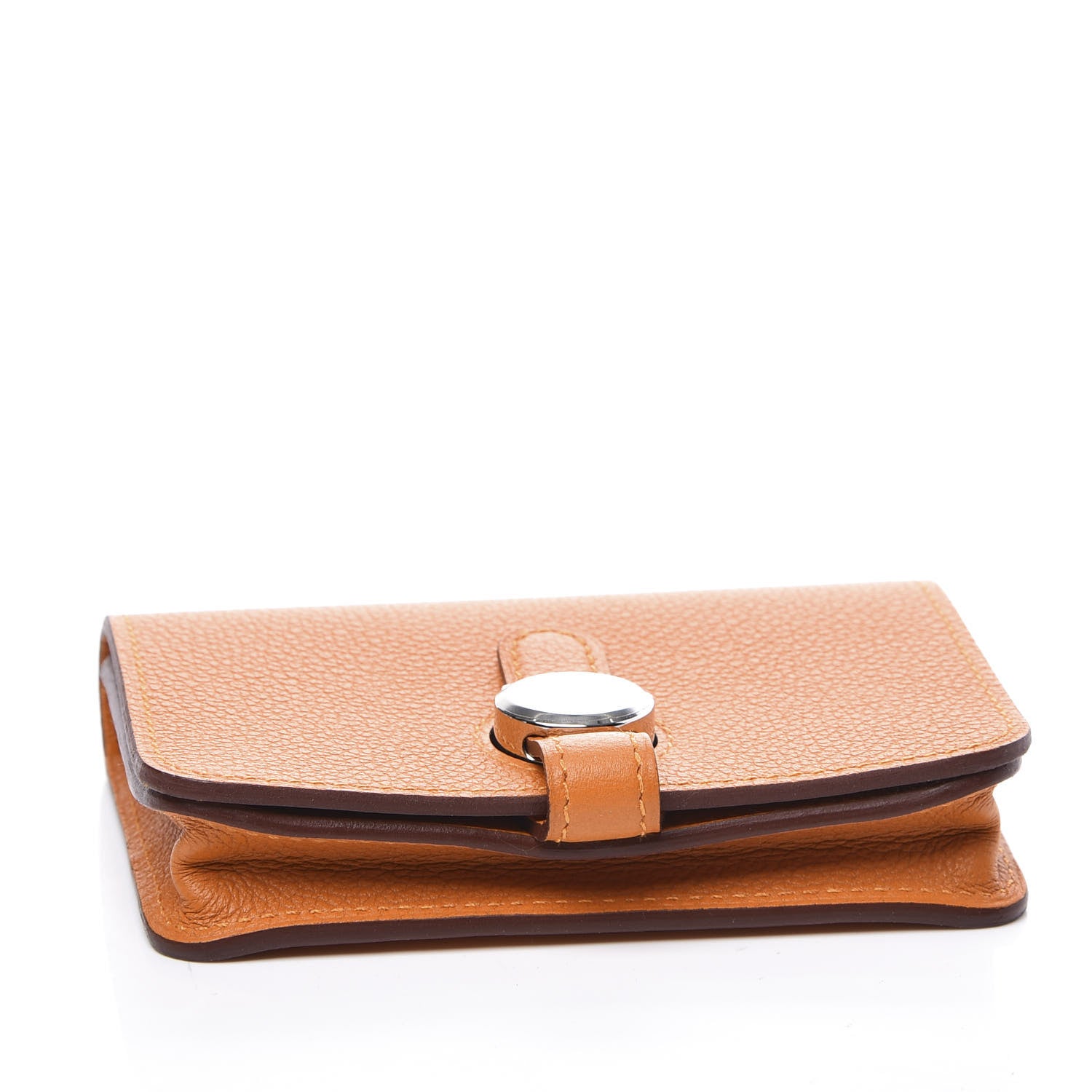 Hermes Evercolor Dogon Card Case Key Holder Abricot 3 of 9