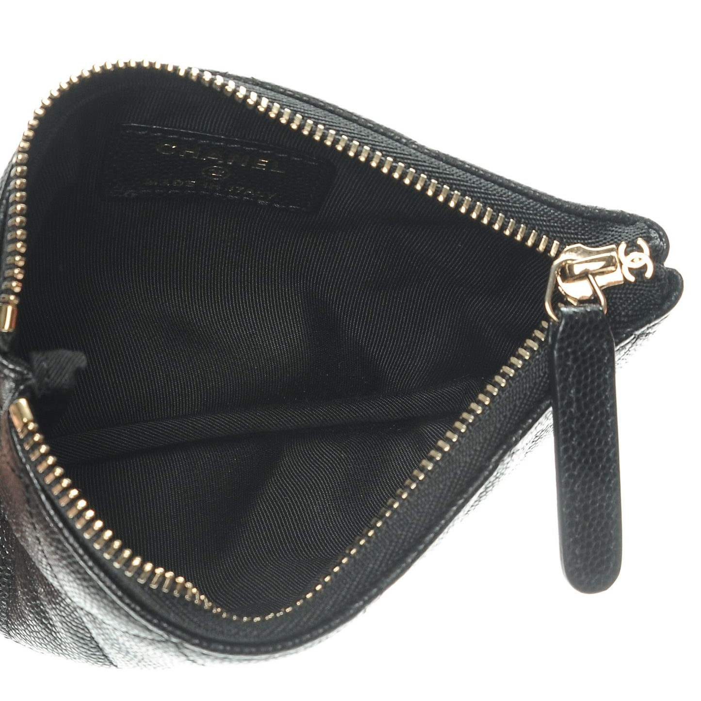Caviar Quilted Small Cosmetic Case Black