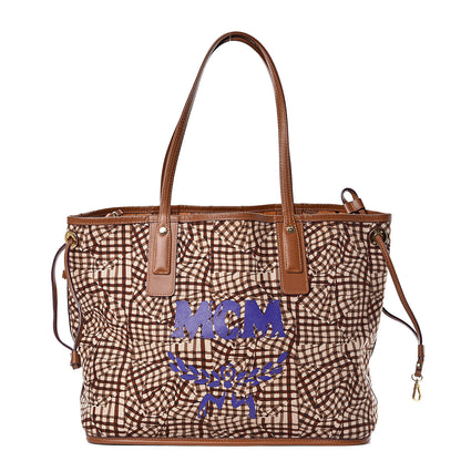 MCM Visetos Medium Liz Reversible Shopper Tote Cognac 4 of 15