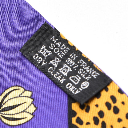Hermes Silk Les Leopards Twilly Violet Ocre Vert 3 of 5