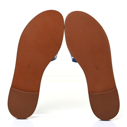 Louis Vuitton Monogram Escale Lock It Flat Mule 38 Blue 7 of 8