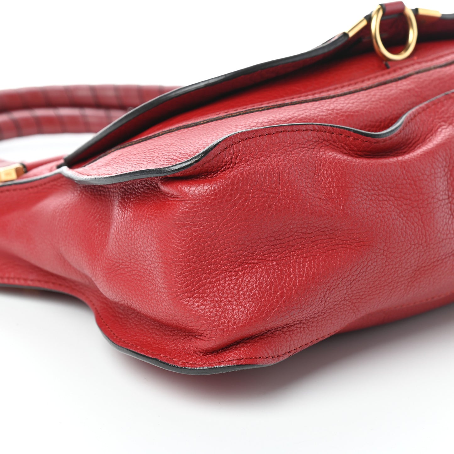 Calfskin Medium Marcie Satchel Peony Red