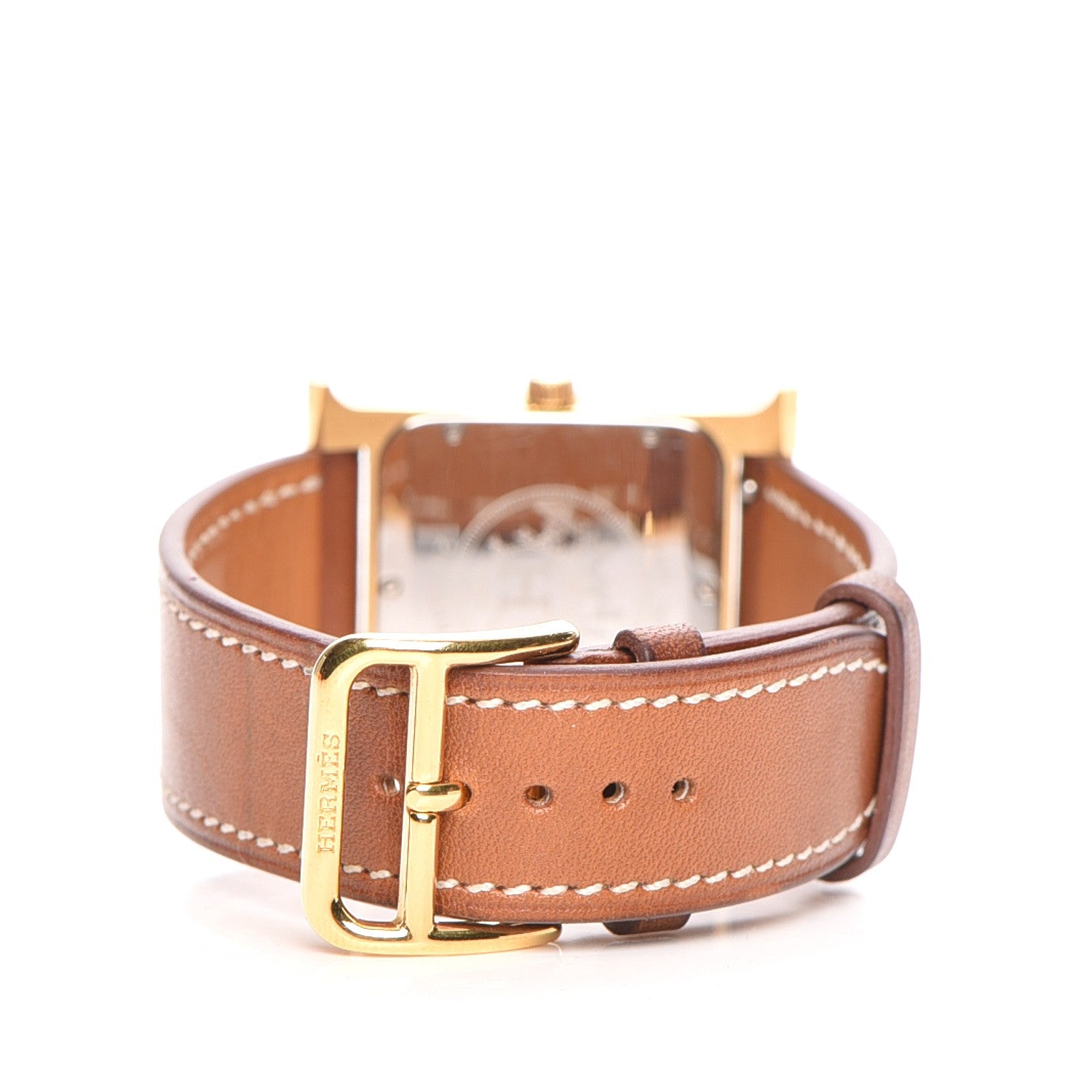 Hermes Stainless Steel Barenia 26mm Heure H Hour Quartz Watch Fauve 4 of 12
