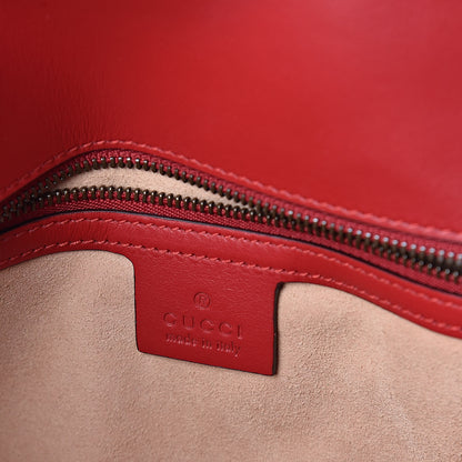 Gucci Calfskin Matelasse Small GG Marmont Shoulder Bag Hibiscus Red 6 of 8