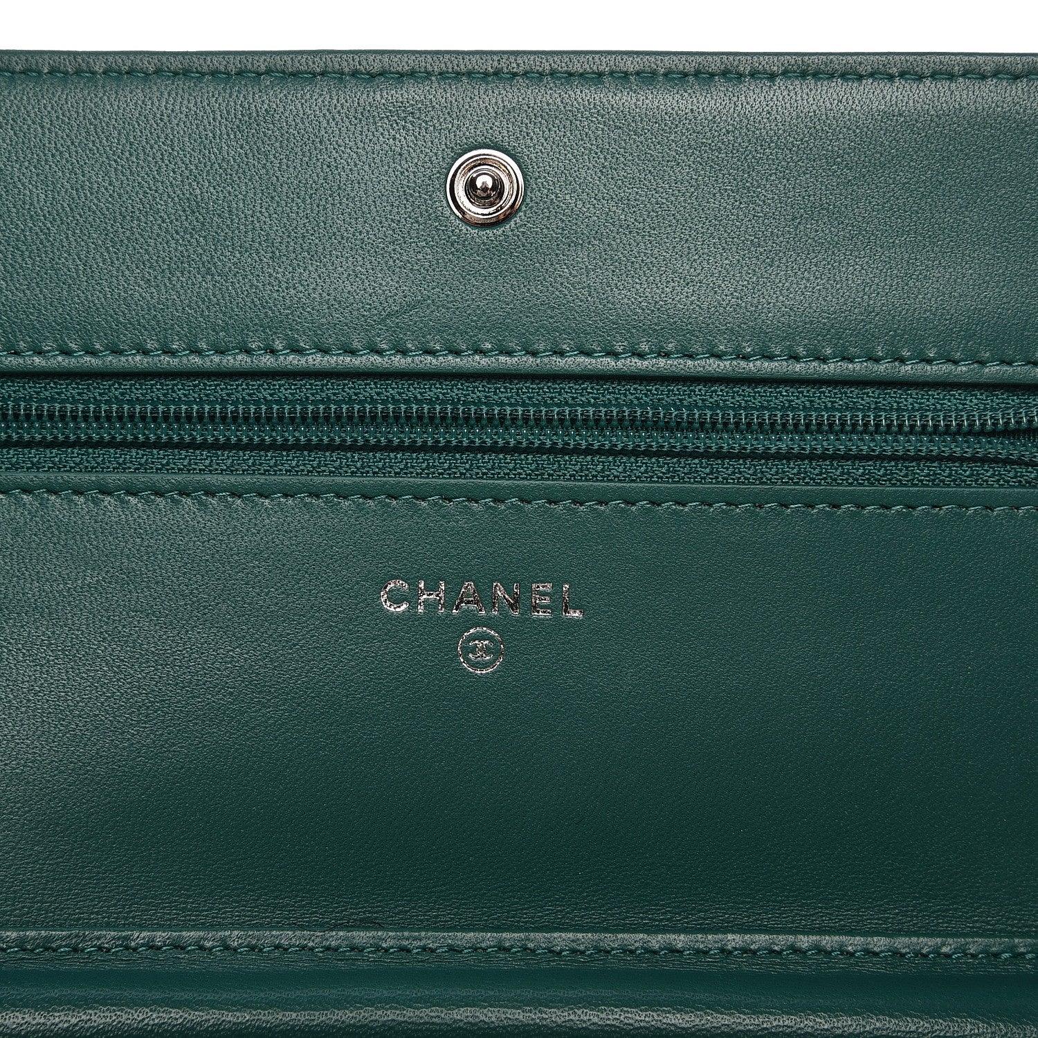 Chanel Lambskin Quilted Boy Wallet On Chain WOC Green 6 of 8