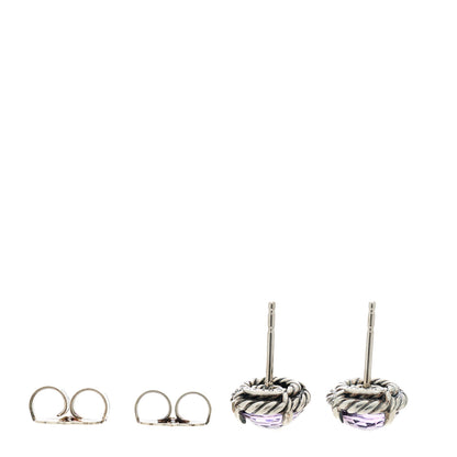 David Yurman Sterling Silver Black Orchid 8mm Chatelaine Earrings 3 of 4