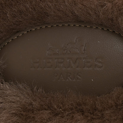 Hermes Woolskin Oran Sandals 40 Etoupe 8 of 9