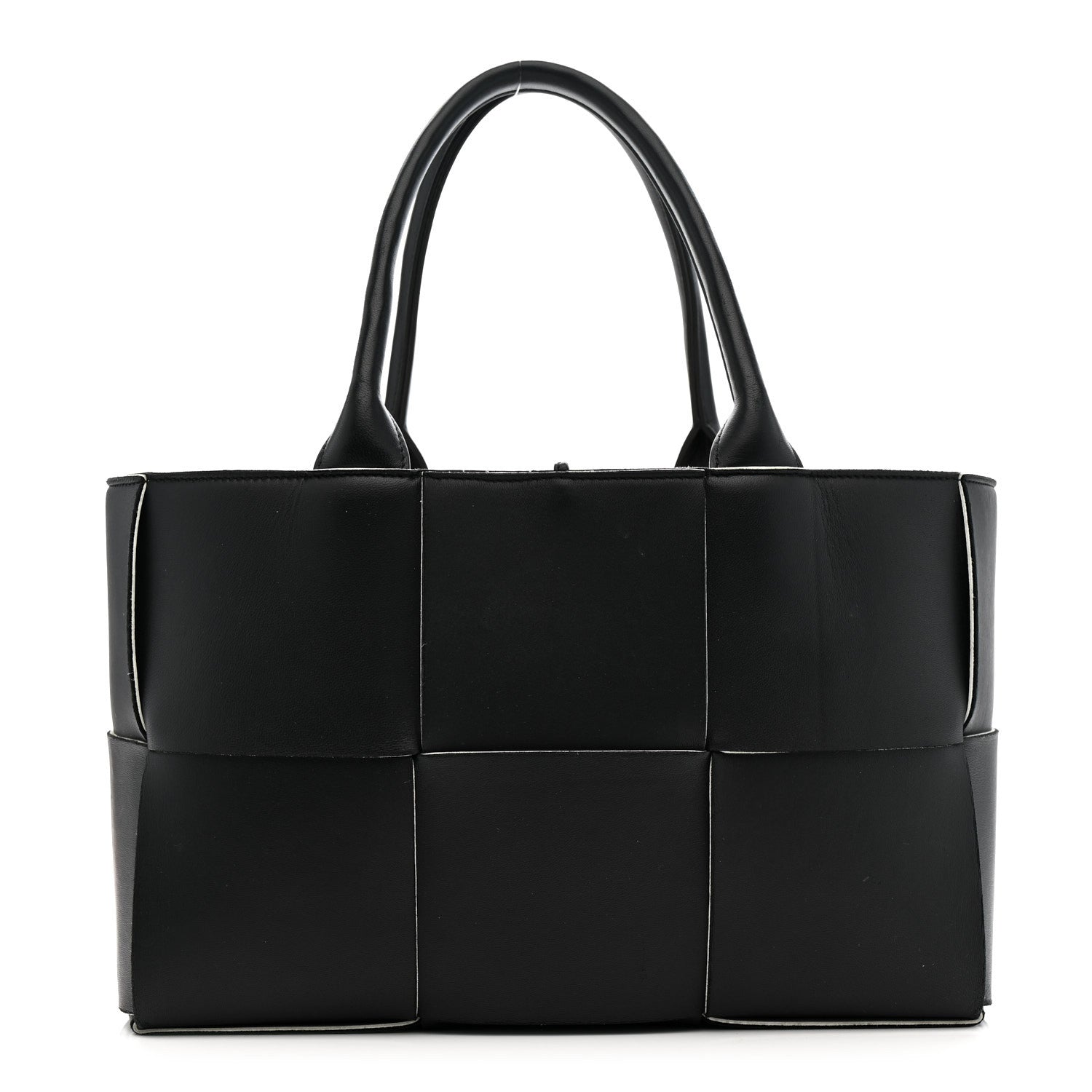 Bottega Veneta Nappa Maxi Intrecciato Small Arco Tote Black White 1 of 14