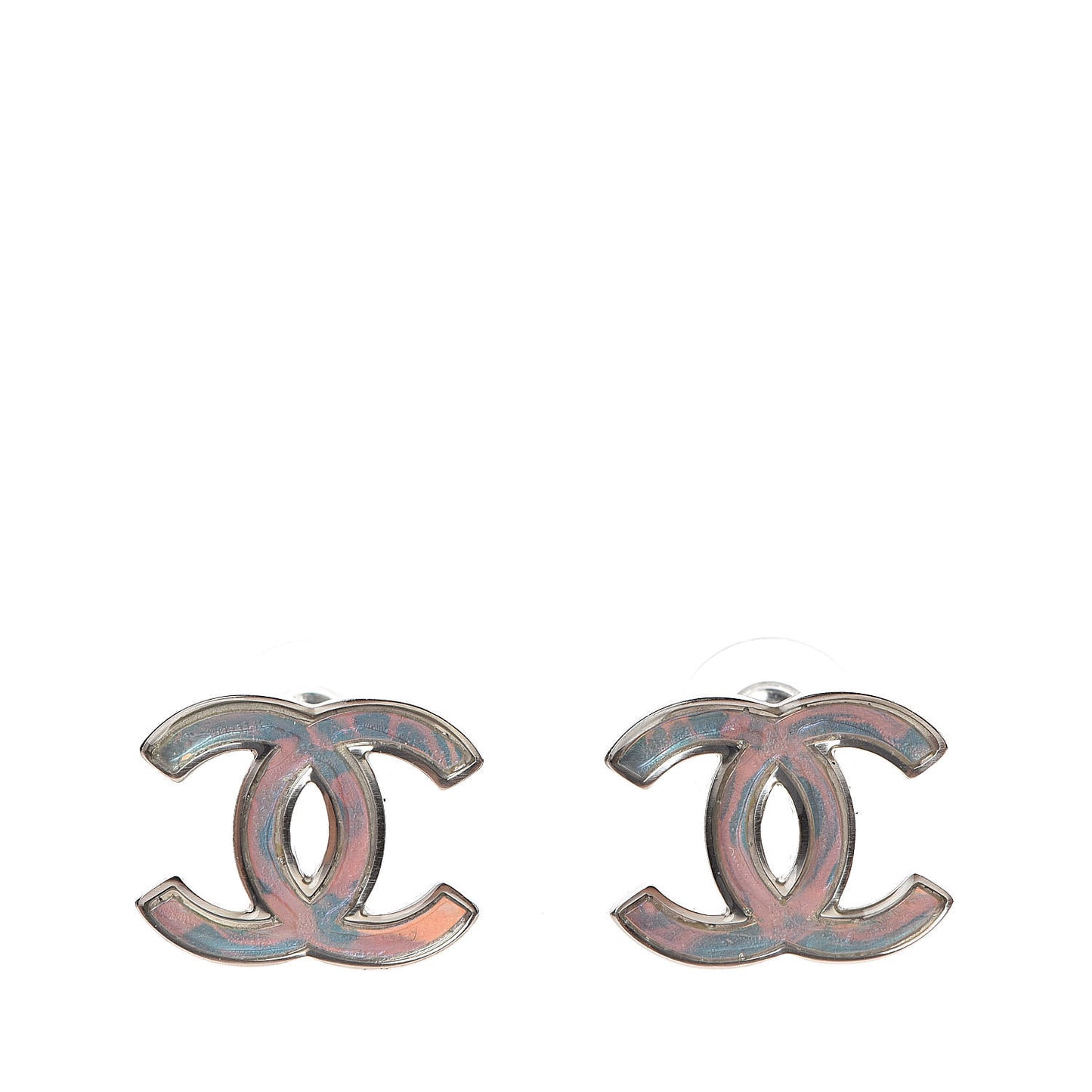 Iridescent Resin CC Earrings Pink