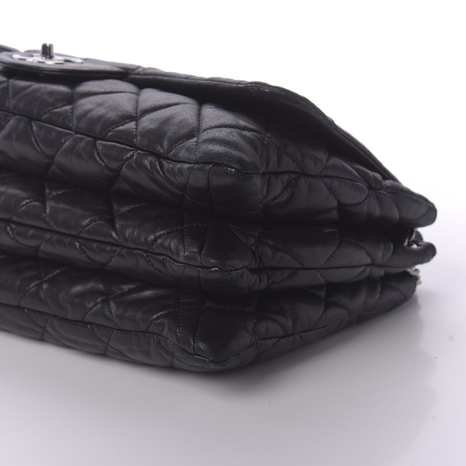 Chanel Lambskin Quilted Maxi 3 Flap Black 6 of 9