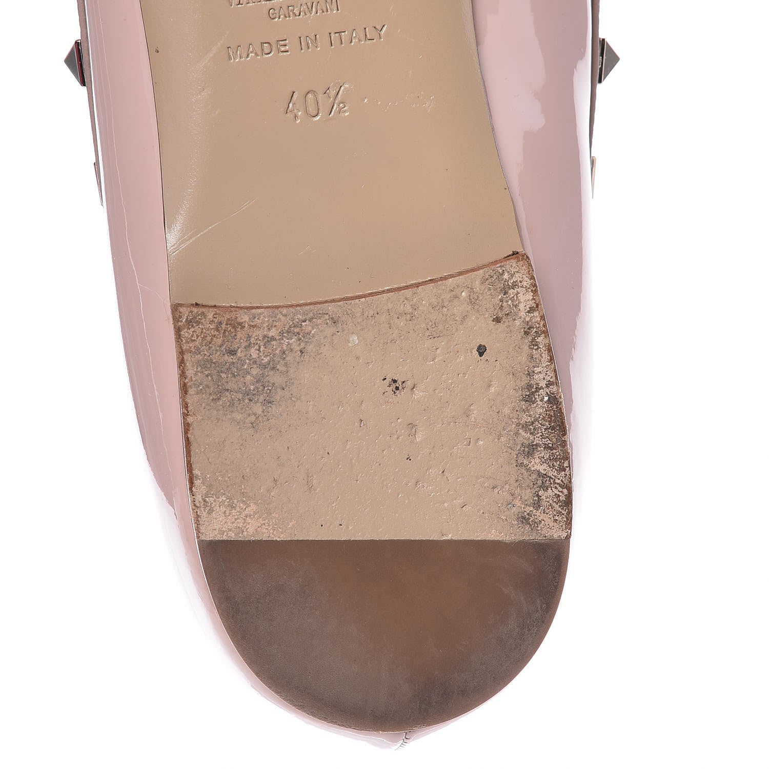 Valentino Garavani Patent Nappa Rockstud Ballerina Flats 40.5 Water Rose Poudre 13 of 17