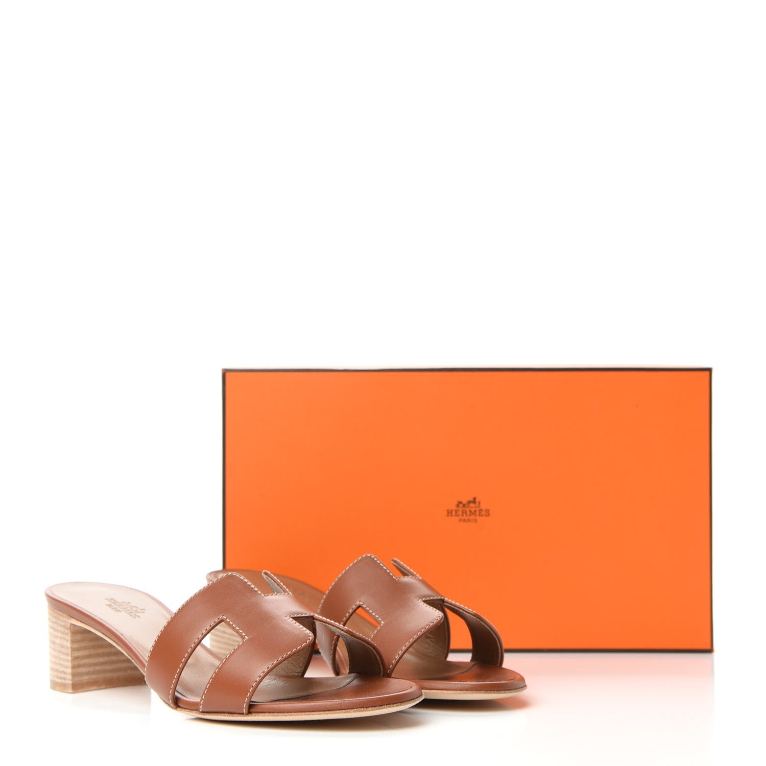 Hermes Calfskin Oasis Sandals 37 Gold 9 of 9