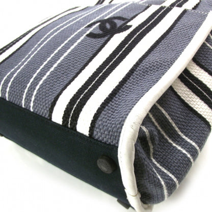 Chanel Toile Striped Tote Navy 5 of 11