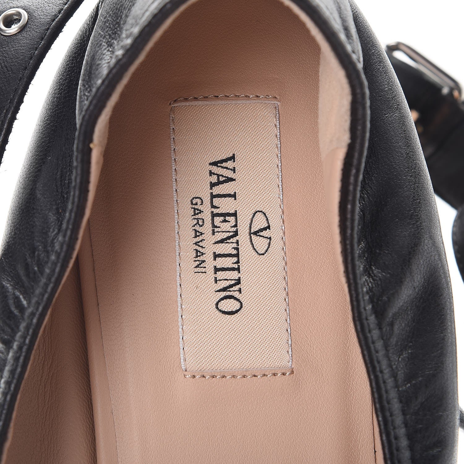 Valentino Garavani Lambskin Love Latch Ankle Wrap Flats 41 Nero Black 9 of 11