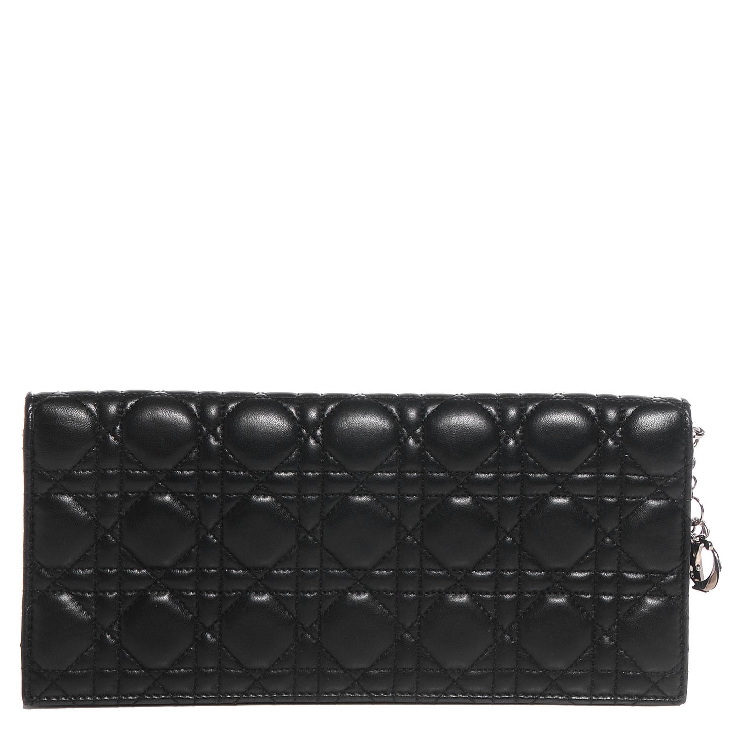 Lambskin Cannage Lady Dior Convertible Clutch Black