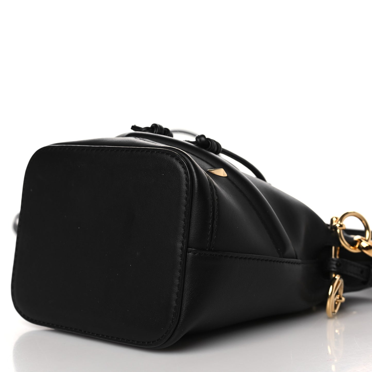 Vitello Century F is Fendi Eyebrow Monster Eyes Embossed Mini Mon Tresor Bucket Bag Black