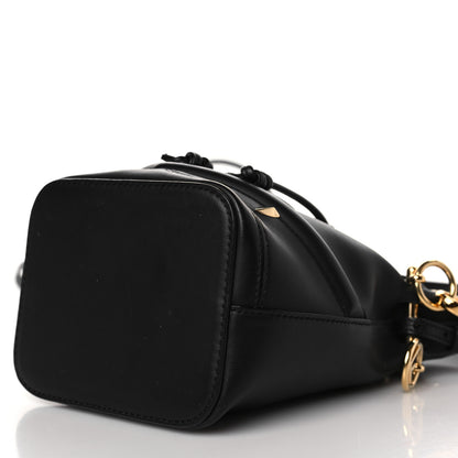 Fendi Vitello Century F is Fendi Eyebrow Monster Eyes Embossed Mini Mon Tresor Bucket Bag Black 8 of 8