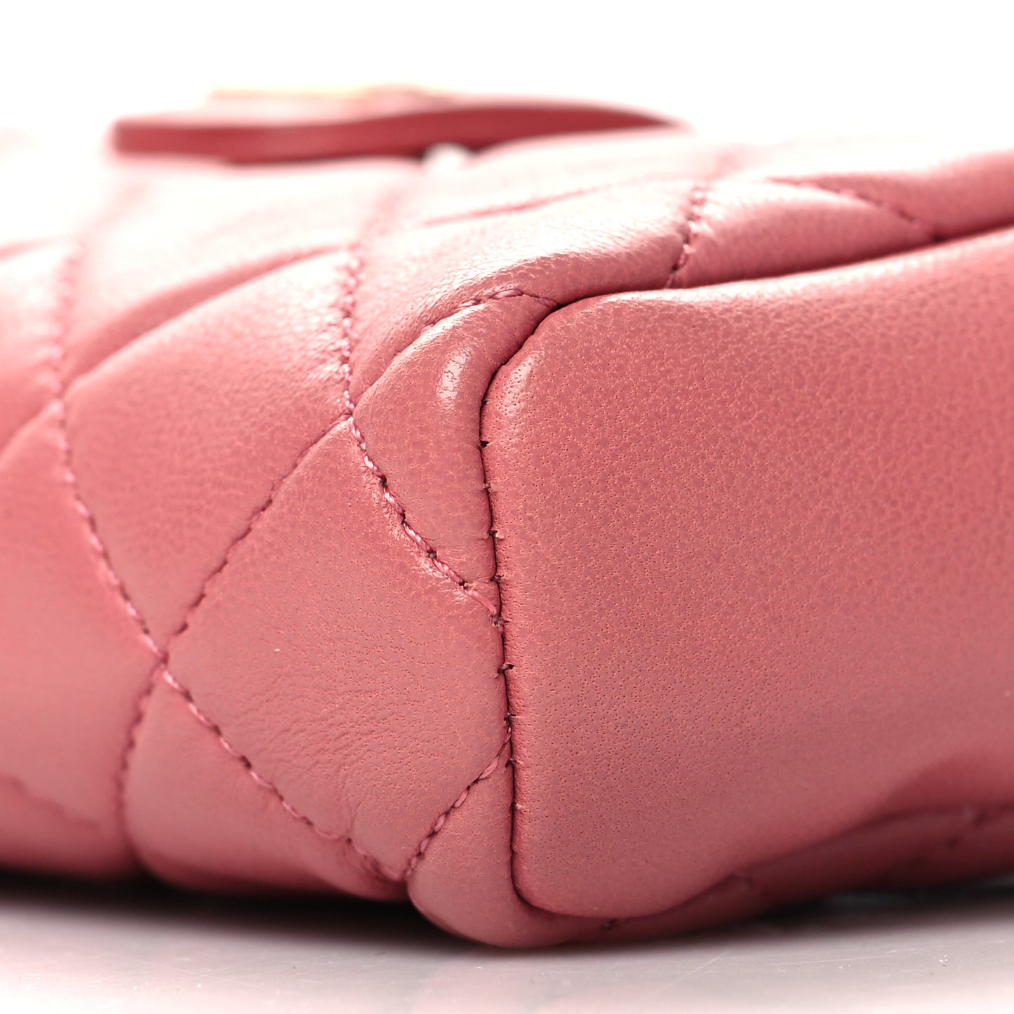 Lambskin Quilted Valentine Charms Mini Phone Holder Crossbody Pink