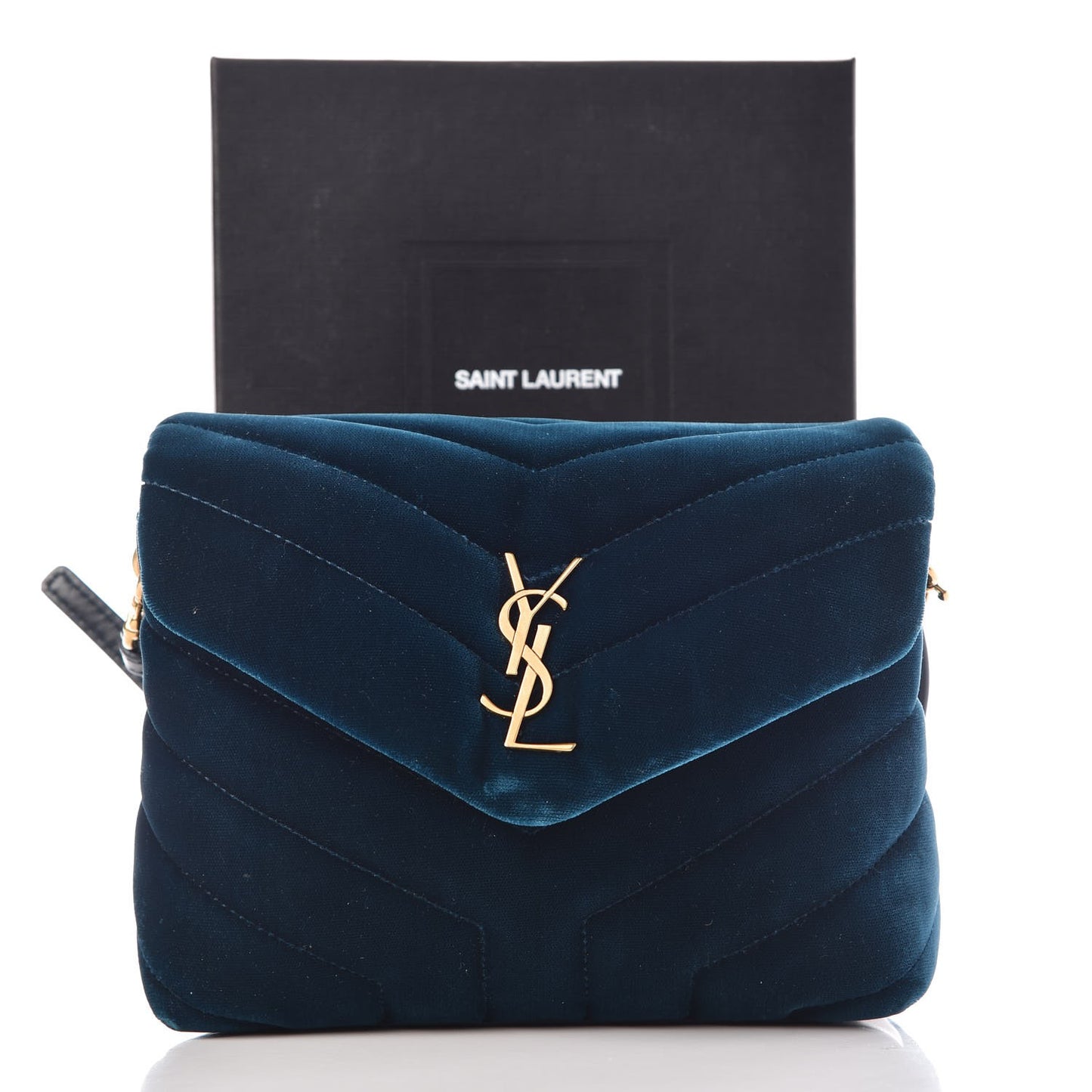 Velvet Y Quilted Monogram Toy Loulou Chain Satchel Dark Ottanio
