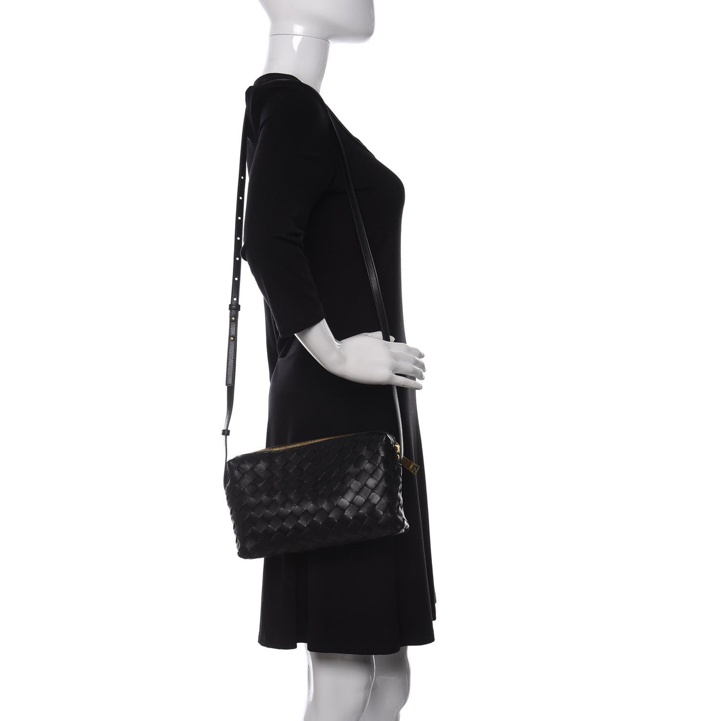 Nappa Intrecciato Crossbody Black