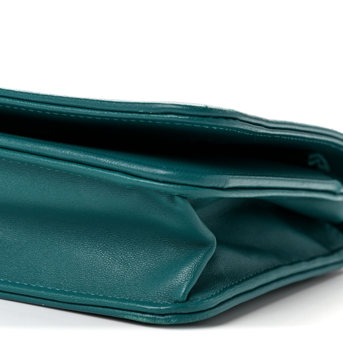 Chanel Lambskin Quilted Boy Wallet On Chain WOC Green 11 of 12