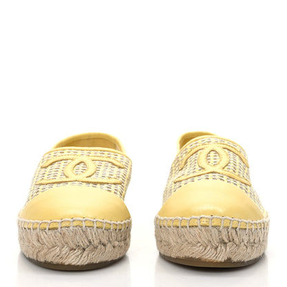 Chanel Mesh Lambskin CC Espadrilles 39 Yellow Beige 2 of 7