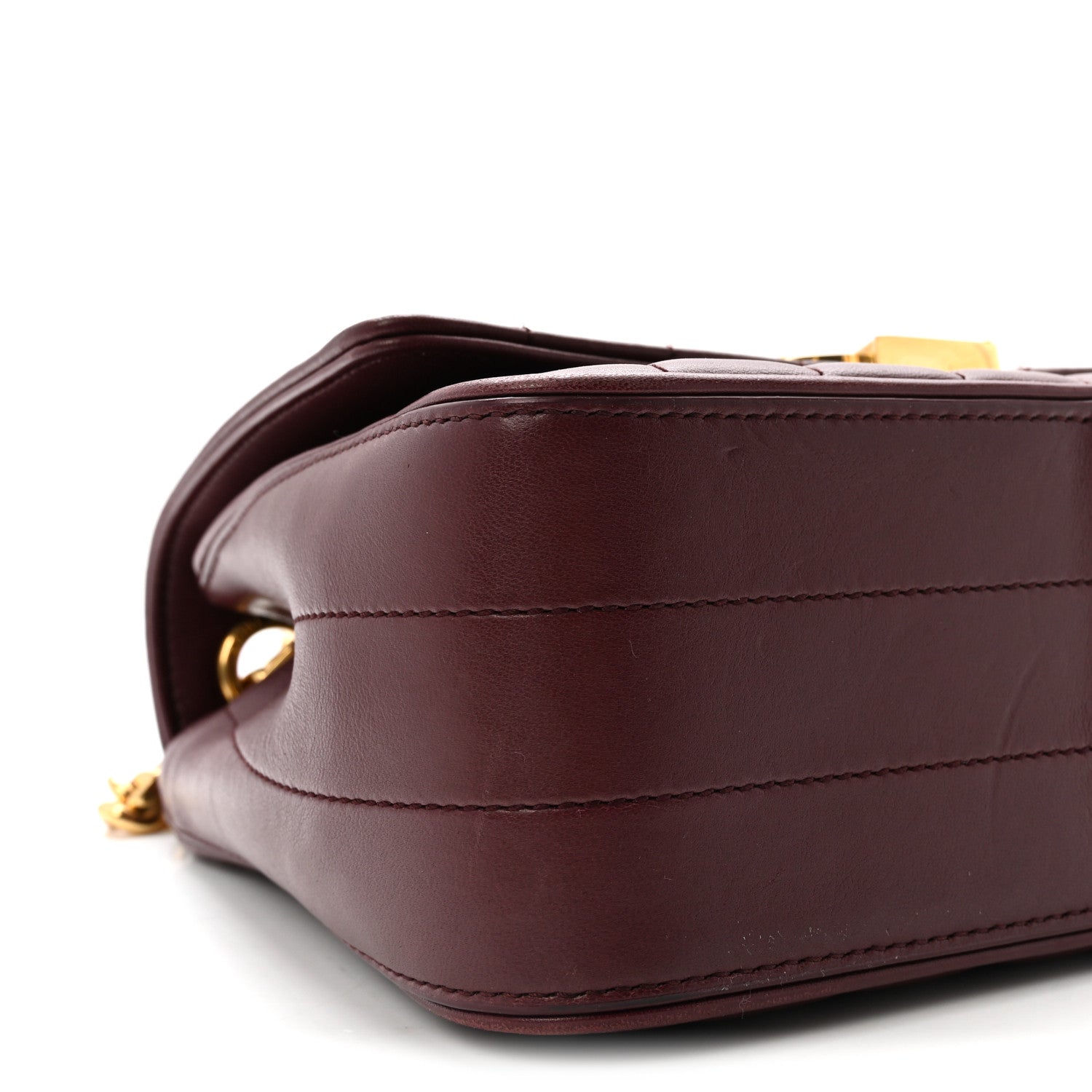 Saint Laurent Lambskin Matelasse Monogram Medium Vicky Chain Bag Rouge Legion 8 of 9
