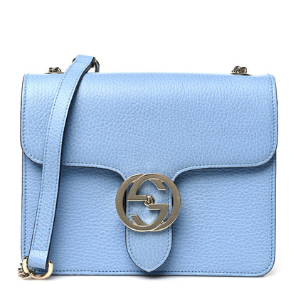Gucci Dollar Calfskin Small Interlocking G Shoulder Bag Mineral Blue 1 of 11