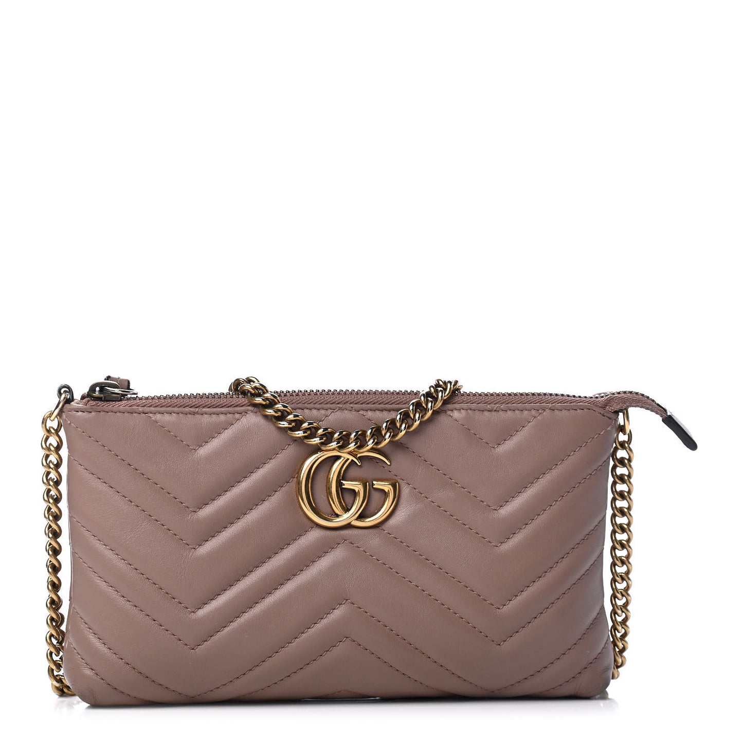 Calfskin Matelasse Mini GG Marmont Chain Bag Porcelain Rose
