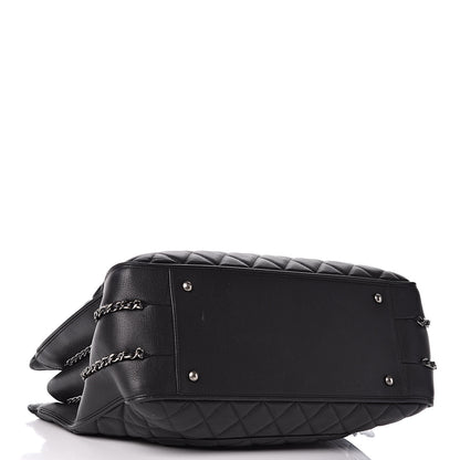 Chanel Calfskin Quilted Frame In Chain Tote Black 4 of 12