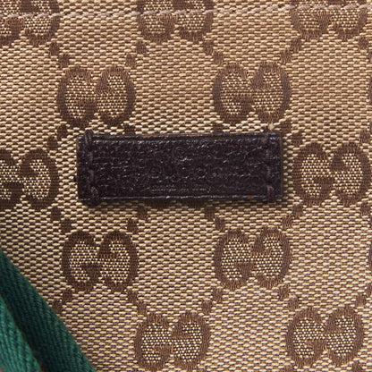 Gucci Monogram Web Small Flat Messenger Bag Brown 6 of 8