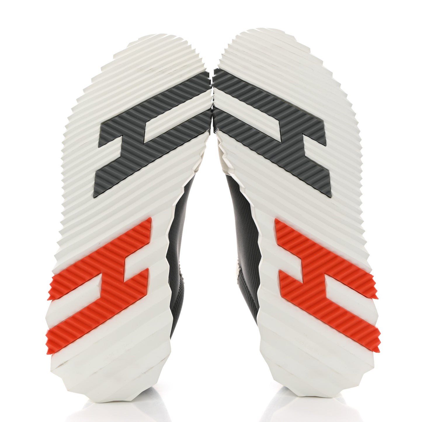Technical Canvas Suede Goatskin Bouncing Sneakers 44 Gris Orange