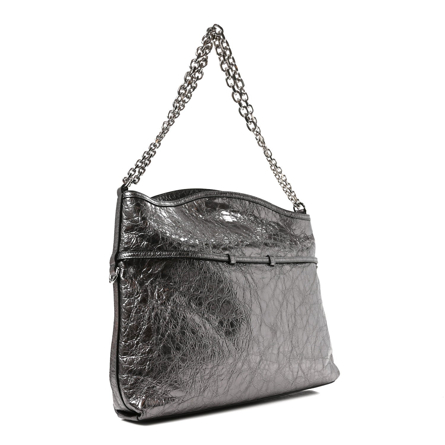 Givenchy Metallic Calfskin Medium Voyou Bag Silver 3 of 10
