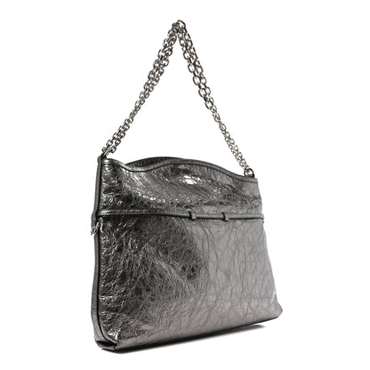 Givenchy Metallic Calfskin Medium Voyou Bag Silver 3 of 10