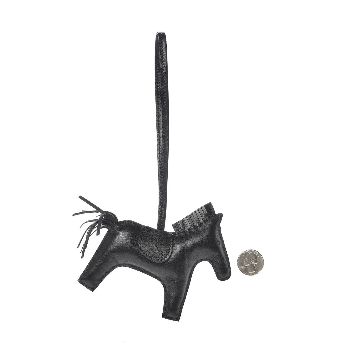 Milo Lambskin Grigri Rodeo Horse Bag Charm MM So Black