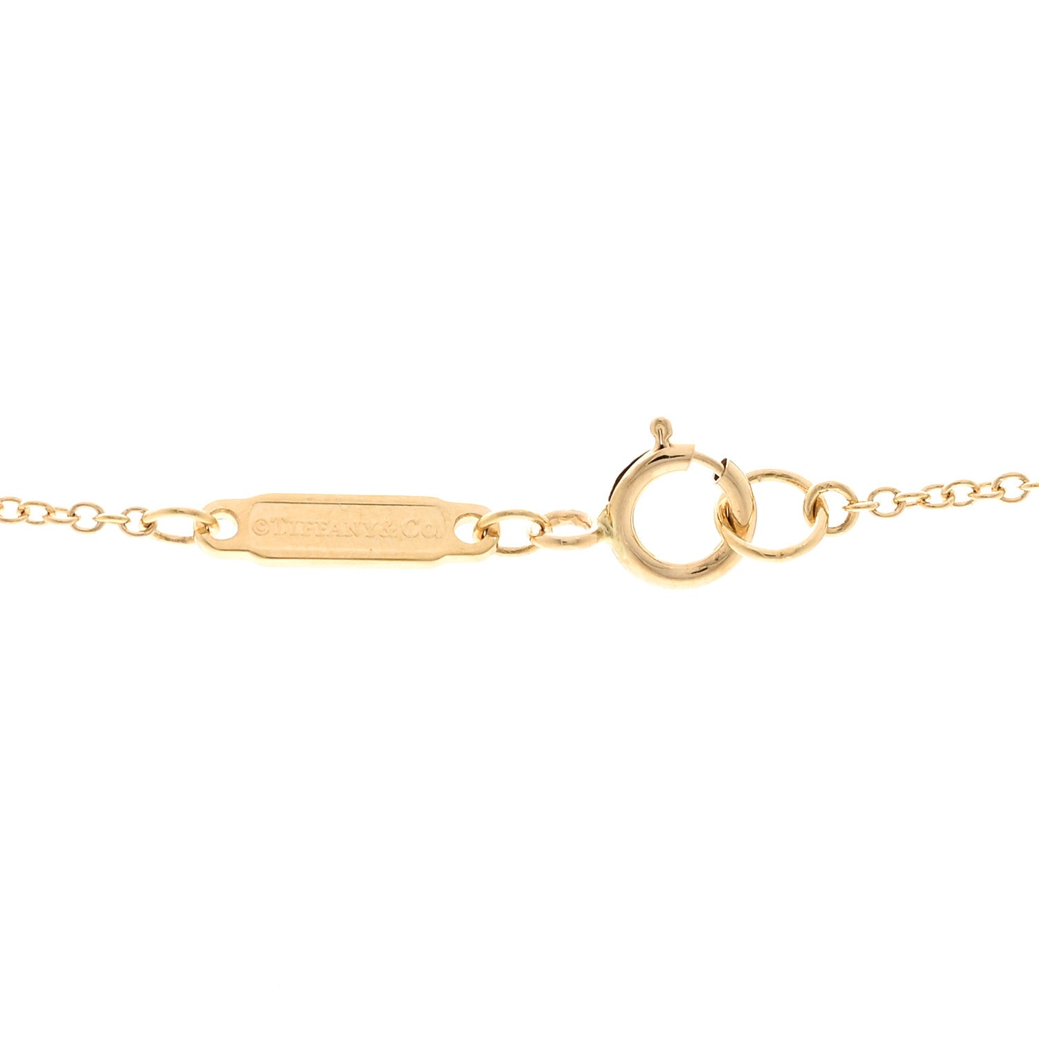Tiffany 18K Yellow Gold Diamond T Baguette Pendant Necklace 5 of 6