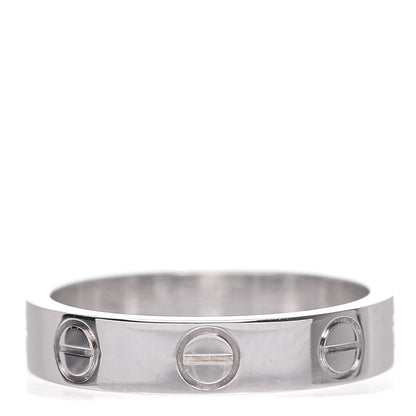 Cartier 18K White Gold 3.5mm LOVE Wedding Band Ring 47 4 1 of 4