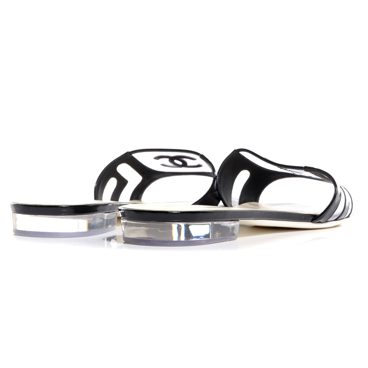 Vinyl Patent Leather CC Slides 41 Black