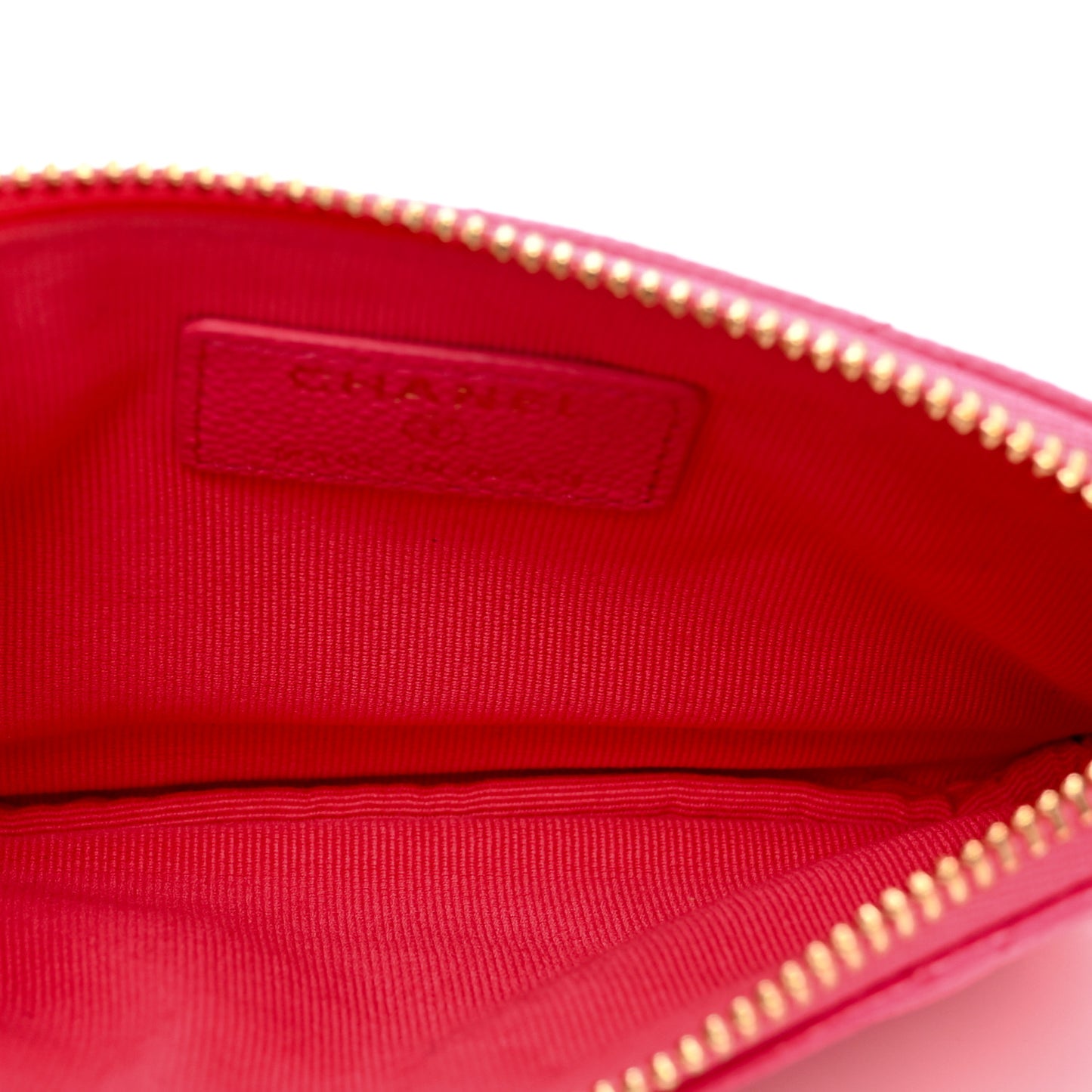 Caviar Quilted Small Cosmetic Case Pink