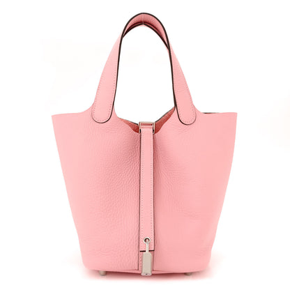 Hermes Taurillon Clemence Picotin Lock 18 PM Rose Sakura 1 of 12